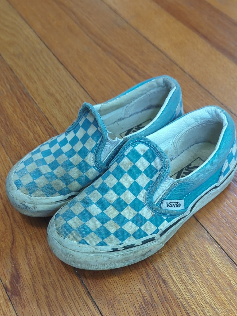 Vans Kids Slip-On Checkerboard Sneakers - Blue & White